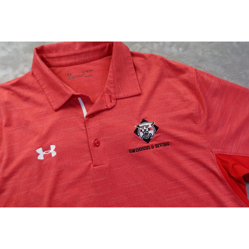 Davidson College Polo Shirt Size XL Wildcats Swimming & Diving NC Under Armour‎